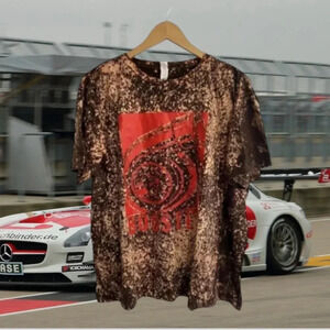 Women’s XL Racing Turbo Engine Car Motor Boosted Cropped T-shirt Bleached Grunge